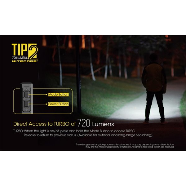 Linterna LED de mano TIP2 720 lúmenes con llavero magnético, batería 500mAh recargable USB IP67