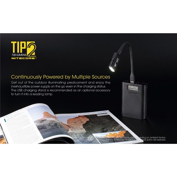 Linterna LED de mano TIP2 720 lúmenes con llavero magnético, batería 500mAh recargable USB IP67