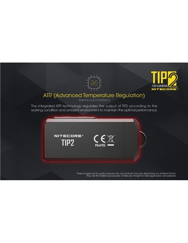 Linterna LED de mano TIP2 720 lúmenes con llavero magnético, batería 500mAh recargable USB IP67