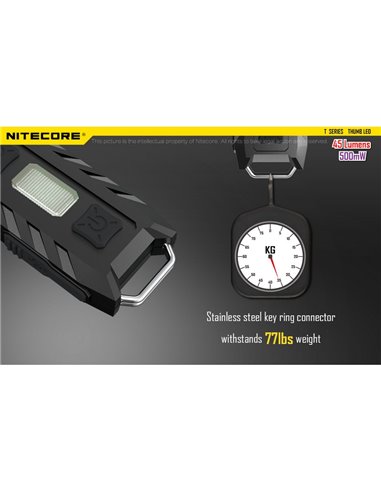 Linterna LED de mano super ligera Thumb LEO 45Lm, luz 120º orientable, modo ultravioleta, clip enganche 