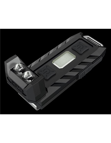 Lanterna LED superleve Thumb LEO 45Lm, luz ajustável de 120°, modo ultravioleta, fixação por clipe