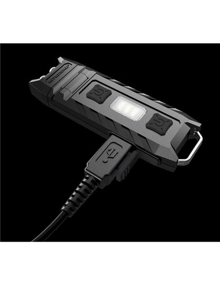 Linterna LED de mano super ligera Thumb LEO 45Lm, luz 120º orientable, modo ultravioleta, clip enganche 