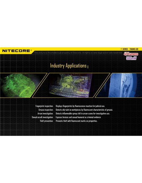 Linterna LED de mano super ligera Thumb LEO 45Lm, luz 120º orientable, modo ultravioleta, clip enganche 