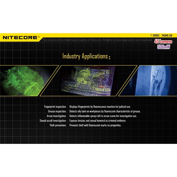 Lampe de poche LED ultra-légère Thumb LEO 45Lm, lumière réglable à 120°, mode ultraviolet, fixation par clip