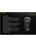 Linterna LED de mano TUP GRAY compacta 1000 lúmenes y 180m alcance, batería 1200mAh recargable Gris