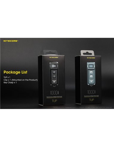 Lanterna LED compacta portátil TUP GREY, 1000 lúmens, alcance de 180 m, bateria recarregável de 1200 mAh