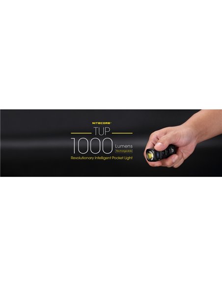 Linterna LED de mano TUP GRAY compacta 1000 lúmenes y 180m alcance, batería 1200mAh recargable Gris