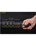 Linterna LED de mano TUP GRAY compacta 1000 lúmenes y 180m alcance, batería 1200mAh recargable Gris