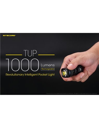 Lanterna LED compacta portátil TUP GREY, 1000 lúmens, alcance de 180 m, bateria recarregável de 1200 mAh