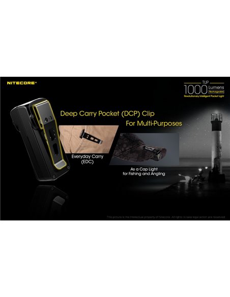 Linterna LED de mano TUP GRAY compacta 1000 lúmenes y 180m alcance, batería 1200mAh recargable Gris