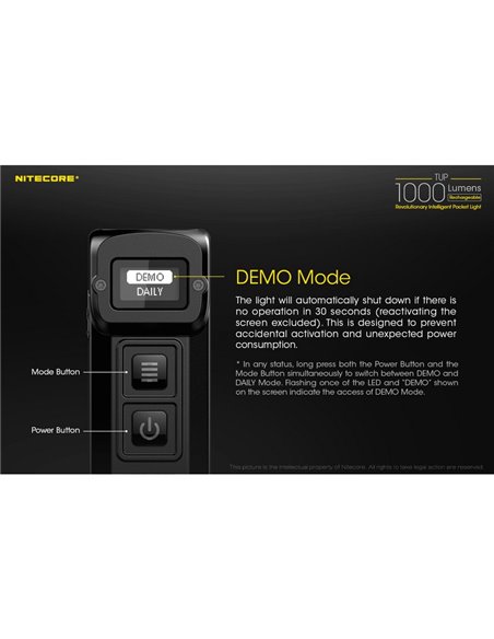 Lampe torche LED compacte TUP GRAY, 1 000 lumens, portée de 180 m, batterie rechargeable de 1 200 mAh