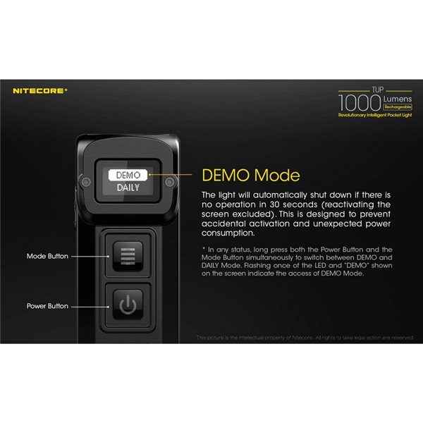 Lanterna LED compacta portátil TUP GREY, 1000 lúmens, alcance de 180 m, bateria recarregável de 1200 mAh