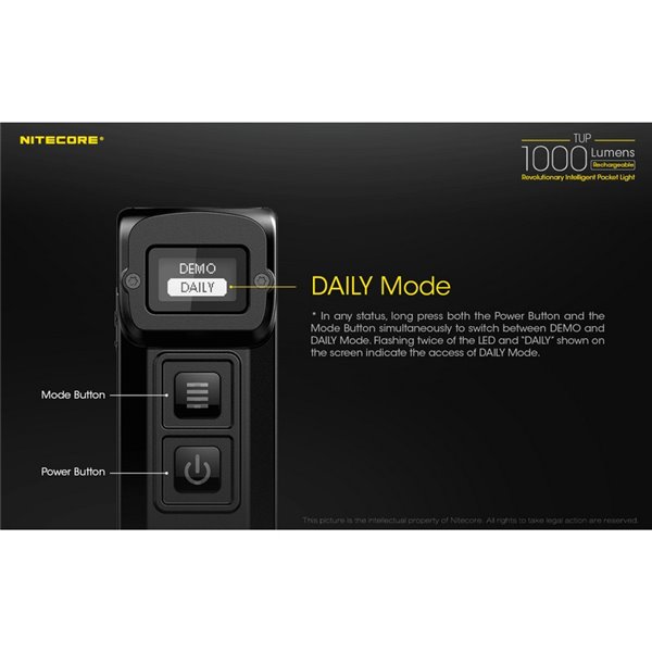 Lampe torche LED compacte TUP GRAY, 1 000 lumens, portée de 180 m, batterie rechargeable de 1 200 mAh