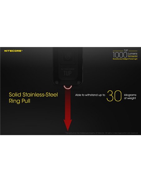 Lanterna LED compacta portátil TUP GREY, 1000 lúmens, alcance de 180 m, bateria recarregável de 1200 mAh