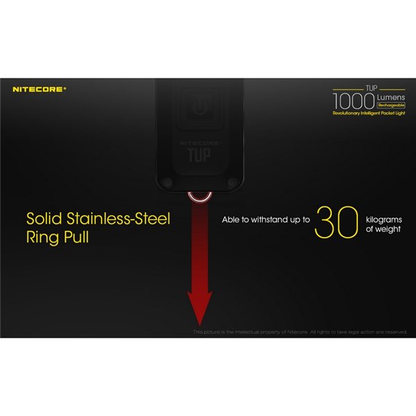 Lanterna LED compacta portátil TUP GREY, 1000 lúmens, alcance de 180 m, bateria recarregável de 1200 mAh