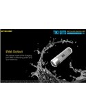 Linterna de mano recargable TIKI GITD BLUE, brilla en la oscuridad 300Lm y alcance 71m IP66 muy ligera Azul