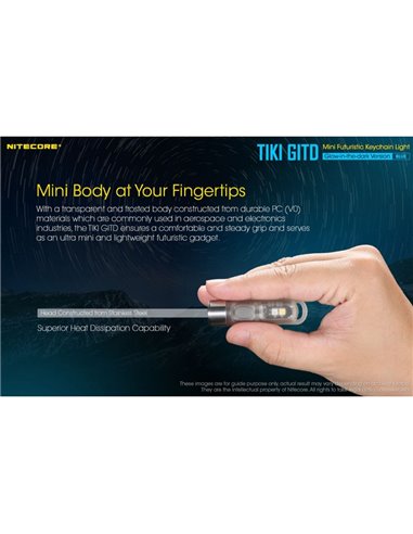 Linterna de mano recargable TIKI GITD BLUE, brilla en la oscuridad 300Lm y alcance 71m IP66 muy ligera Azul