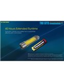 Linterna de mano recargable TIKI GITD BLUE, brilla en la oscuridad 300Lm y alcance 71m IP66 muy ligera Azul