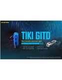Lanterna portátil recarregável TIKI GITD BLUE, brilha no escuro, 300 lm e alcance de 71 m, IP66, azul muito claro