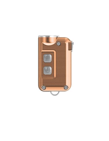 Linterna de mano TINI Cu acabado cobre 380 lúmenes y 64m alcance, batería recargable, accesorio llavero Cobre