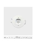 Luz antipánico LED empotrada, K-MINI Ø40mm, 182Lm, 5000K, 2h de autonomía, luminaria estructural, no permanente