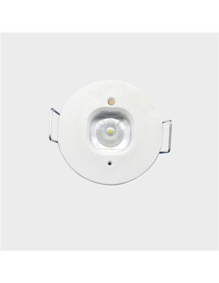 Luz antipánico LED empotrada, K-MINI Ø40mm, 182Lm, 5000K, 2h de autonomía, luminaria estructural, no permanente