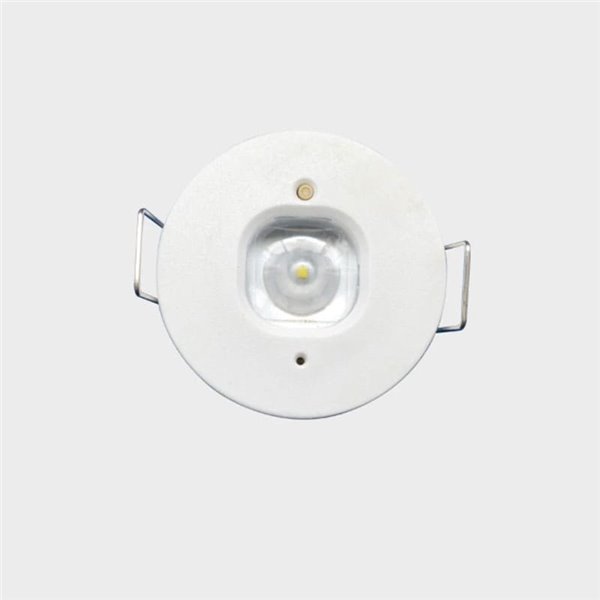 Luz antipánico LED empotrada, K-MINI Ø40mm, 182Lm, 5000K, 2h de autonomía, luminaria estructural, no permanente