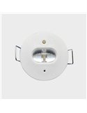 Luz de evacuación LED permanente K-MINI, empotrable Ø40mm, 195Lm, 5000K, 2 horas de autonomía, luminaria estructural