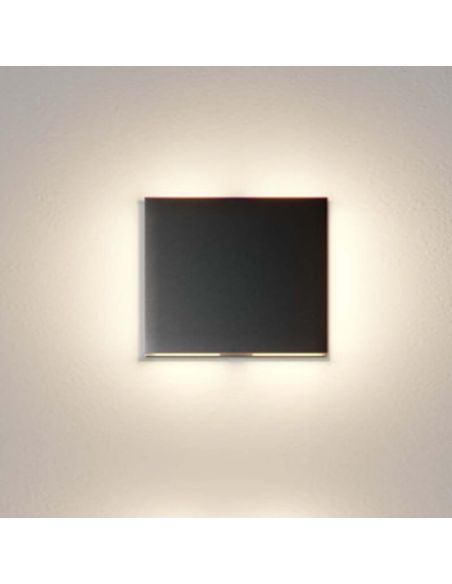 Aplique LED Cuadrado PORT Negro 4W Empotrable con Luz en 4 Lados 3000K Beneito Faure Encendido