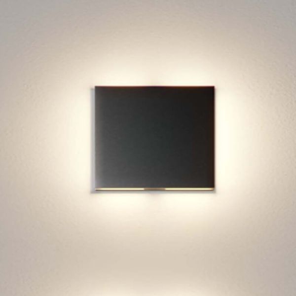 Aplique LED Cuadrado PORT Negro 4W Empotrable con Luz en 4 Lados 3000K Beneito Faure Encendido