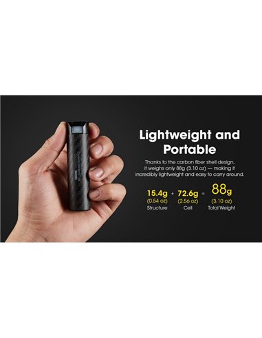 Batería externa recargable y portátil 6000mAh 3.6V (21.6Wh) IP68 y sumergible 2 metros