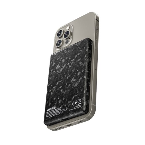Bateria magnética recarregável ultrafina NW5000, Power Bank 5000 mAh 3,85 V (19,25 Wh)