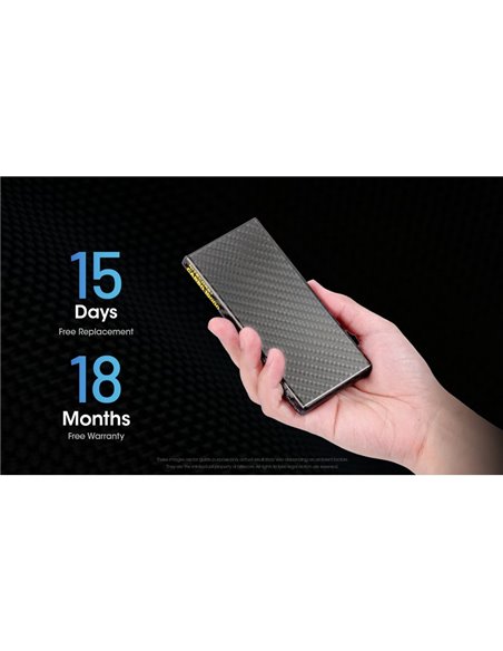 Batería recargable Power-Bank CARBO 10000 10,000 mAh (38.5 Wh) 157g potencia salida 20W USB-C
