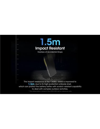 Batería recargable Power-Bank CARBO 10000 10,000 mAh (38.5 Wh) 157g potencia salida 20W USB-C