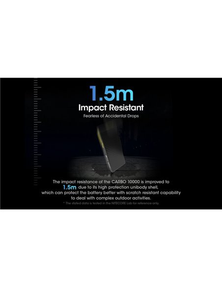 Batería recargable Power-Bank CARBO 10000 10,000 mAh (38.5 Wh) 157g potencia salida 20W USB-C