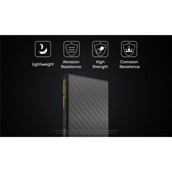 Batería recargable Power-Bank CARBO 10000 10,000 mAh (38.5 Wh) 157g potencia salida 20W USB-C
