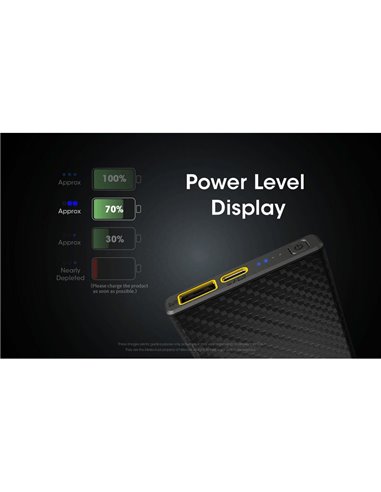 Batería recargable Power-Bank CARBO 10000 10,000 mAh (38.5 Wh) 157g potencia salida 20W USB-C