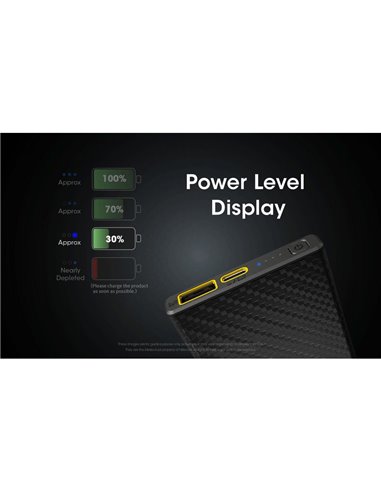 Batería recargable Power-Bank CARBO 10000 10,000 mAh (38.5 Wh) 157g potencia salida 20W USB-C