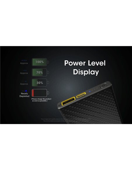 Batería recargable Power-Bank CARBO 10000 10,000 mAh (38.5 Wh) 157g potencia salida 20W USB-C