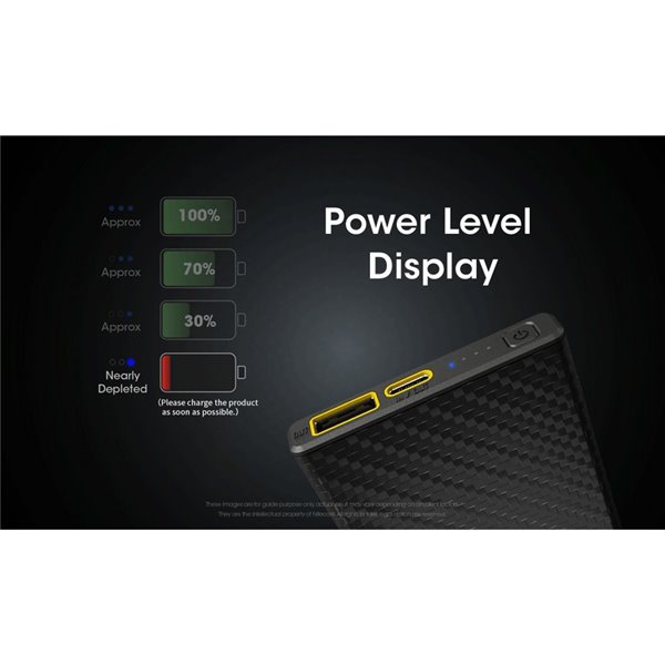 Batería recargable Power-Bank CARBO 10000 10,000 mAh (38.5 Wh) 157g potencia salida 20W USB-C