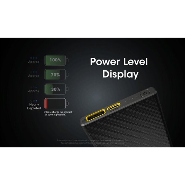 Batería recargable Power-Bank CARBO 10000 10,000 mAh (38.5 Wh) 157g potencia salida 20W USB-C