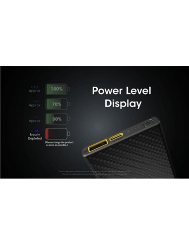 Batería recargable Power-Bank CARBO 10000 10,000 mAh (38.5 Wh) 157g potencia salida 20W USB-C