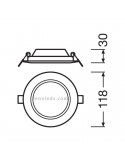 Medidads Downlight LED Slim Empotrable 3Cm DL DN105 6W Redondo 3000K 4000K 6500K