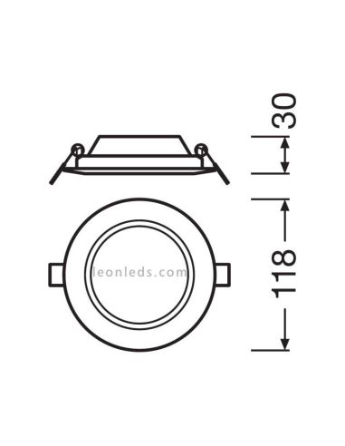 Medidads Downlight LED Slim Empotrable 3Cm DL DN105 6W Redondo 3000K 4000K 6500K