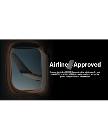 Batterie externe rechargeable 20 000 mAh (77 Wh) SUMMIT 20000 303 g IPX5 fibre de carbone, puissance de sortie 20 W