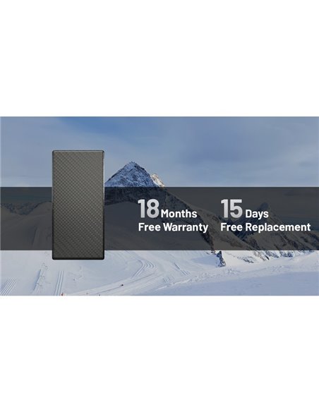 Batería Power Bank recargable 20.000 mAh (77 Wh) SUMMIT 20000 303g IPX5 fibra de carbono, salida 20W