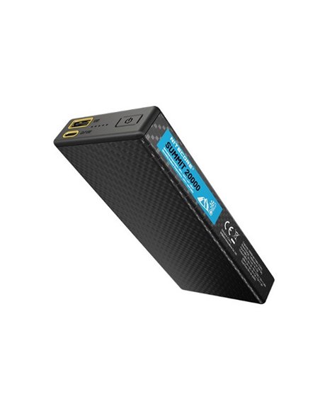 Bateria recarregável Power Bank 20.000 mAh (77 Wh) SUMMIT 20000 303g IPX5 fibra de carbono, saída de 20 W