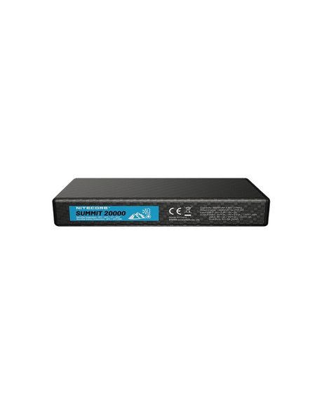 Batería Power Bank recargable 20.000 mAh (77 Wh) SUMMIT 20000 303g IPX5 fibra de carbono, salida 20W
