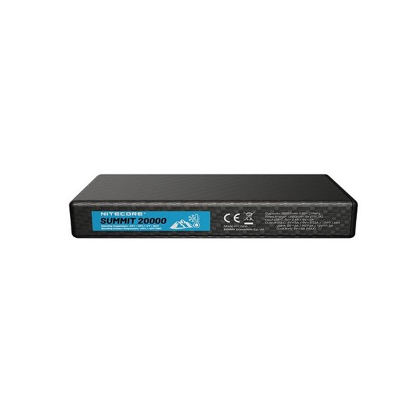 Batería Power Bank recargable 20.000 mAh (77 Wh) SUMMIT 20000 303g IPX5 fibra de carbono, salida 20W