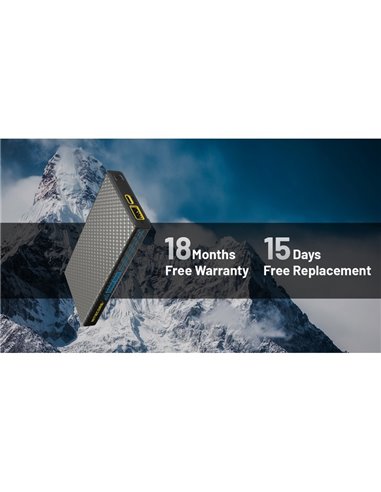 Batterie externe rechargeable 10 000 mAh en fibre de carbone (38,5 Wh), puissance de sortie 20 W SUMMIT 10000 172 g IPX5